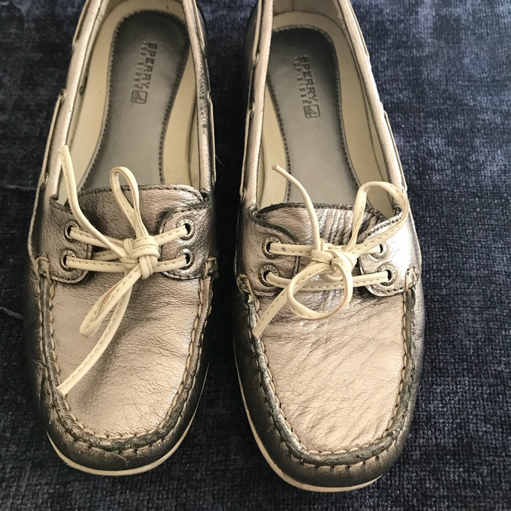 Sperry Topsider Angelfish Metallic Pewter Size 7.5